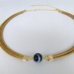 colar bipartido ágata azul