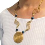 Colar Mandala com Agata Azul