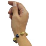 Pulseira Esferas CD e Ágata Azul mão