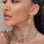 conjunto colar e pulseira esfera cd